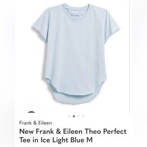 New Frank & Eileen Theo Perfect Tee in Ice Light Blue M